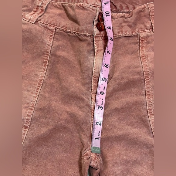 Sundance Women’s 10 Linen Cotton Blend Pants Lace Trim Dusty Pink Boho Casual - Picture 15 of 15